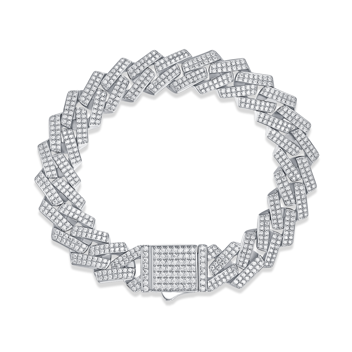 Keel - Set With Top-quality Moissanite Fashionable Light Luxury Jewelry Silver Bracelet