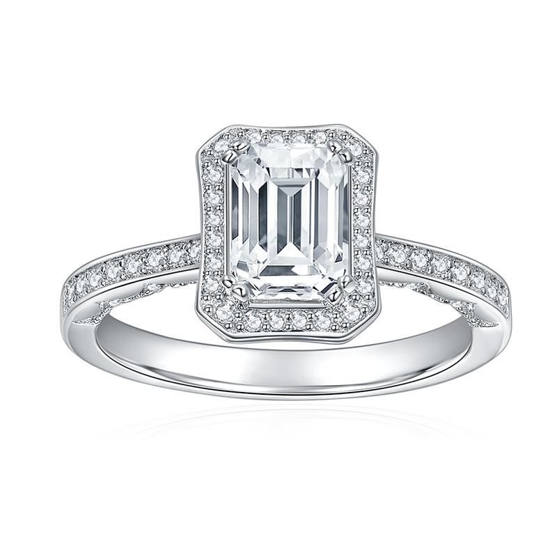 Luxury Fashionable Affordable Trend Jewelry Silver Ring Set With Top-Quality Moissanite