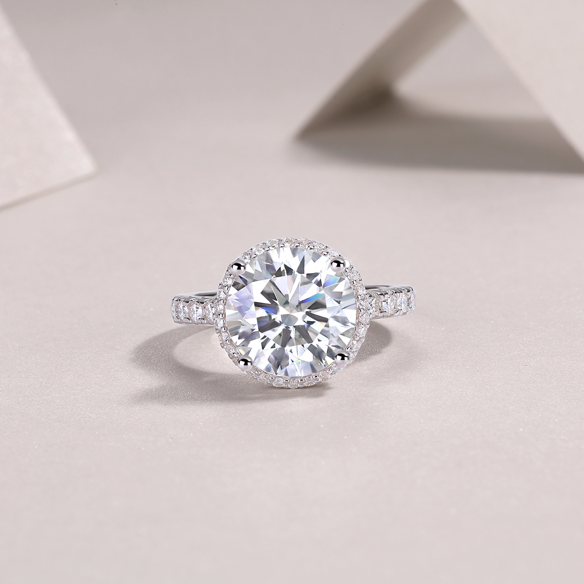 Starry Sky - A Wedding Ring Set With Top-quality 5-carat Moissanite Silver And