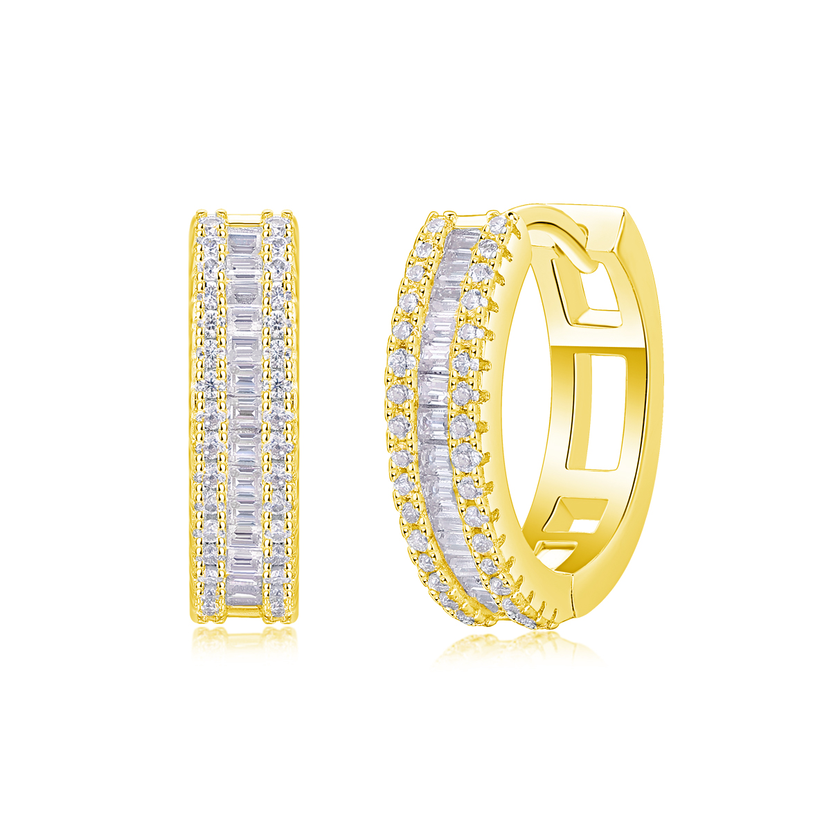 Weaving Light - Earrings Set With Top-quality Moissanite Silver And Platinum-plated Stud